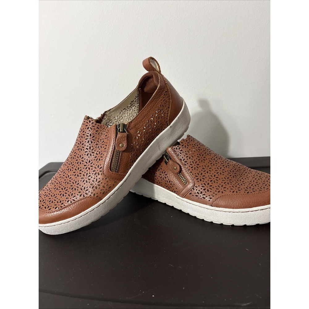 Women's Jambu July‎ Brown Leather Sz 9 Zip Slip On Shoes